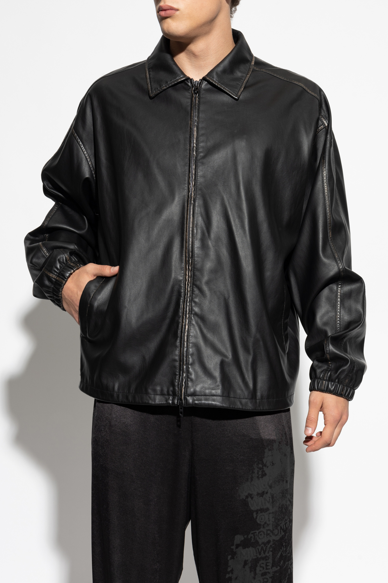 Black Faux leather jacket `J-AKE` Diesel - Vitkac AS